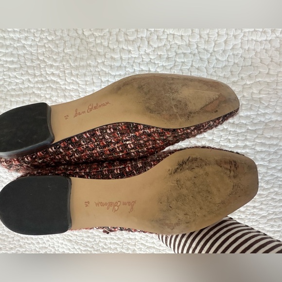 Sam Edelman Tweed Mary Jane Flats - Red and Black - Picture 5 of 6